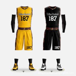 Uniforme de baloncesto Multicolor juego de letras para hombres uniforme de baloncesto tendencia hip-hop uniforme de pelota suelta