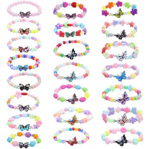 Bracelet des enfants en perles multicolores bracelets de papillon