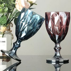 Multicolor gesneden glazen wijnglazen Juice Cups Wedding Party Red Wine Champagne Fluts Goblet For Bar Restaurant Home As Gifts