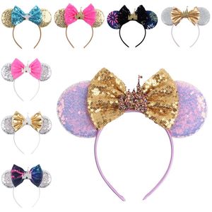 Multicolor Castle Fireworks Show Hair Hoop Children Amusement Park Girls Child Pargin Bow Hairband Christmas Festival 6 5zz H1