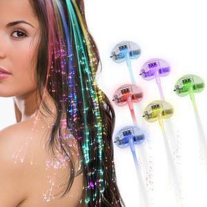 Luci a LED lampeggianti a treccia di capelli a treccia di capelli in fibra ottica multicolore che cambiano per forniture per feste, luci a LED per capelli, forcina da bar, fermaglio per capelli