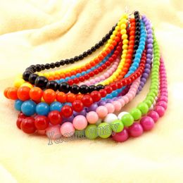 Collier coloré en acrylique pour enfants, 20 pièces, ras du cou, perles de bonbons, vente en gros, livraison gratuite