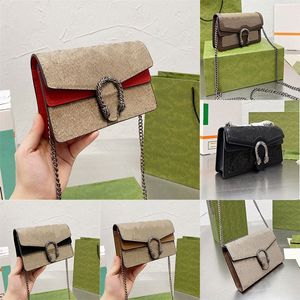 Veelkleurige Klassieke Luxe Schoudertas Voor Dames Ontwerpers Mini Cross Body Portemonnee Keten Portemonnee Mode Dame Handtas Vintage Designer Met Stofzakken Doos