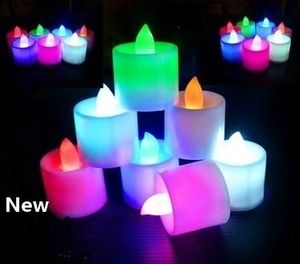 Multicolor luz de la vela de la simulación LED luz de la vela cumpleaños de la boda sin llama vela que destella plástico decoración del hogar EEA1693