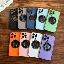 Cajas de teléfono de moda multicolor Carga inalámbrica magnética simple para iPhone 14 Pro Max Plus iPhone14 13 12 11 Lente de cámara a prueba de golpes Protector TPU Cubierta trasera suave