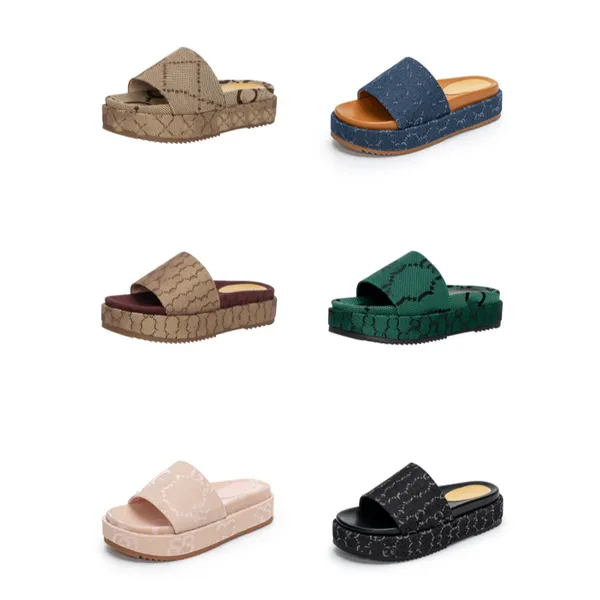 Multicolor Flora Slides Pantoufles Broidered Toiled Flat Mules Platform Broidered Linet High Talon Sandale Designer Slipper Fashion Sandals Platage