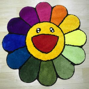 Multicolore Fleur Tufting Tapis INS Bande Dessinée Décor À La Maison Tapis Doux En Peluche Antidérapant Salon Chambre Tapis De Sol Filles Cadeaux Tapis HKD230809