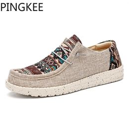 Multicolor Geometric 741 Slip-On Pingkee Sneaker Print Toile Upper Détachenable Sole intérieure Ultralight Mens Boat Driving Maceurs Chaussures 240109 587