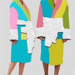 Multicolor Mannen Vrouwen Badjas Barokke Stijl Warm Katoen Unisex Gewaden Verjaardagscadeau voor Echtgenoot Merk Sleepwear290z