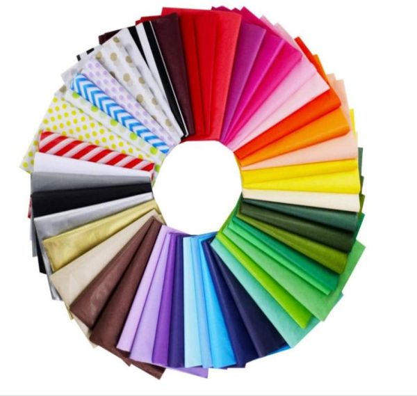 Papel de regalo de regalos a granel de papel multicolor impreso a granel Decorativo Rainbow Tejes Paper for Art Craft Floral8137641