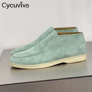 Multicolor Real Robe Suede Flat Mood Femmes Slip on Formal Open Walk Shoes Top Brand Logs Chaussures Femme