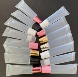 Multicolor navulbare zachte lipglossbuizen 8 ml 10 ml 15 ml 18 ml DIY Make -up Plastic lege squeeze lipgloss tube6964138