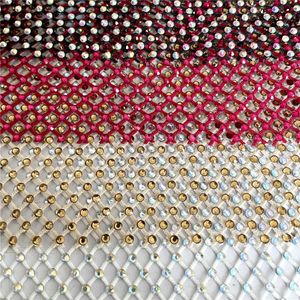 Tissu de garniture d'applique de maille de Strass multicolore avec Strass SS10 cristal couture coupe Strass cristal ruban Net pour bricolage 240223