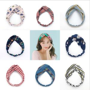 Multicolor SelectieEuropean en American Face Wash Hoofdband, Dames Gezicht Wash Make Copband, Simple Elastic Cross Hoofdband, Lady Headwear