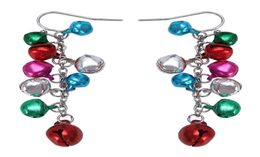 Boucles d'oreilles pendantes multicolores ton argent, clochettes de noël, lustre 6383799