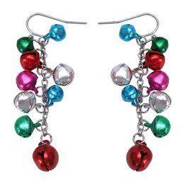 Boucles d'oreilles pendantes multicolores ton argent, clochettes de noël, lustre 6184974