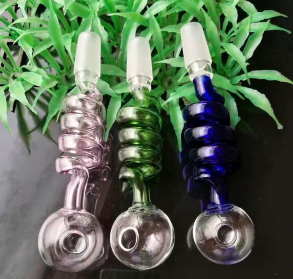 Accessoires de bangs en verre de chaudière en spirale multicolore, pipes à fumer en verre colorées mini pipes à main multicolores meilleures pipes en verre de cuillère