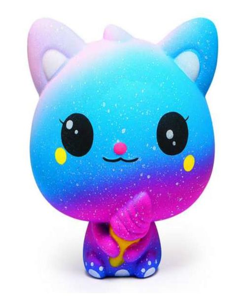 Multicolor squishi antiestrés kawaii gatito de helado lento simulación blanda helado gato exprimido juguetes lindos para niños1961036