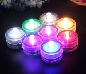 Lot de 12 bougies chauffe-plat LED multicolores submersibles RVB pour événements spéciaux, mariage, Noël, fêtes
