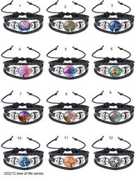 Multicolor identificatie Tree of Life Time edelstenen glasleer Meerlagige wrap armband armband bangle manchet vrouwen kinderen mode sieraden wil en zandig