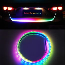 Multicolore Turn Signal Flow Trunk 120cm Strip Lumière Tailgate Bagage 12V Voiture Lampe arrière Dynamic Streamer RGB LED Bandes pour voiture