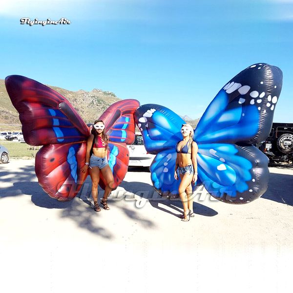 Les vêtements gonflables multicolores de représentation d'étape d'aile de papillon de marche LED explosent le costume de papillon pour l'événement de défilé et le défilé de mode