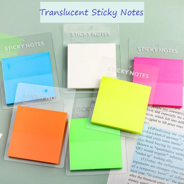 Multicolore Imperméable À L'eau PET Transparent Notes Autocollantes Bloc-Notes 50 Feuilles Autocollants Quotidienne À Faire Liste Note Papier Pour Le Bureau Des Étudiants