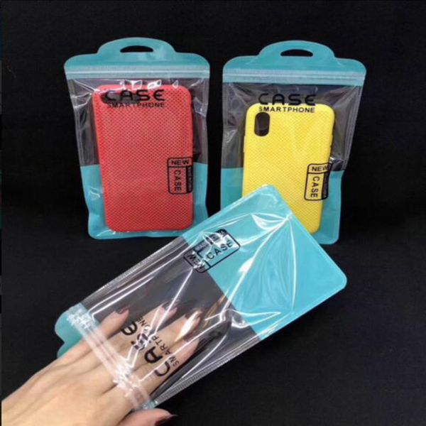 Fermeture éclair multicolore 11.5X21CM sac d'emballage en plastique de haute qualité pour étui de téléphone portable pour Galaxy S9 S8 S7 S6 moins de 6 'couverture de téléphone