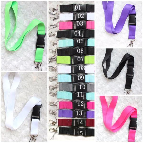 Multicolores Llavero Cordones Correa de ropa Teléfono celular Supervivencia Cordón personalizado Llavero Collar Tarjeta de identificación de trabajo Cuello Moda Negro F6673147