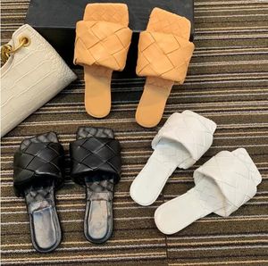 Multicolors geweven slippers sliders dames zomer sandalen lederen slipper platte slippers vierkante teen nestiletto sandalen wolk chaussures schoenen 856