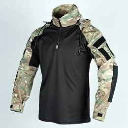 Camiseta de combate militar multicolor para hombre, camisa táctica de camuflaje CP del Ejército de EE. UU., Airsoft, Paintball, ropa de caza y acampada, 240131