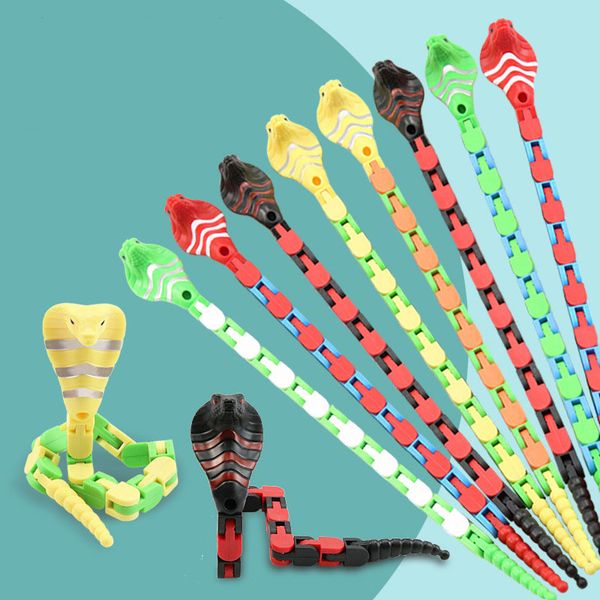 Multicolore serpent Fidget jouets enfants Wacky pistes Snap chaîne vélo Knuckle chaîne piste originalité décompression jouet