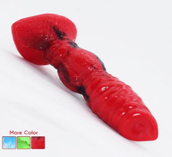 Consolador de silicona multicolor realista Lobo perro nudo pene estimulación del punto G juguetes sexuales anales para mujeres 49234279856881