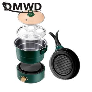 Multicookers 110V/220V Travel Rice Cooker Portable Split Friting Pan Elektrische stoofpot Soep Pot Ketel Koekjes Mini Hotpot Food Stoomboot