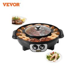 Multicookers Vevor 2 en 1 électrique Hot Pot BBQ Grill 2200W multifonction portable Home Antochon