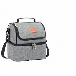 Multifuncti Double-Deck Glacière Boîte à Lunch Portable Isolé Alimentaire Oxford Tissu Sac à Lunch pour Le Travail Voyage Sacs de Pique-Nique Sac Fourre-Tout 5341#