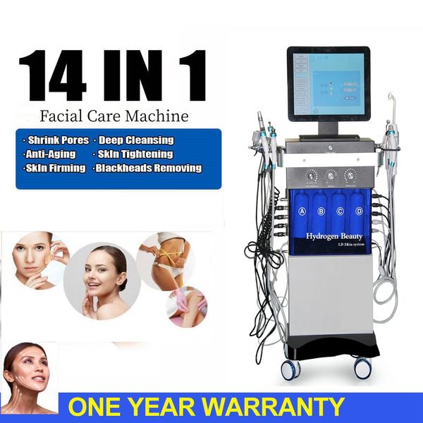 14 dans 1 microdermabrasion Hydra Dermabrasion Machine RF RF Face Face Louting Ultrasound Anti-Aging Repulation Dispositif avec micro aiguille