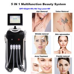Multifonction 5 dans 1 ILLIGH IPL Machine de rajeunissement de la peau Laser Épilation de cheveux ND YAG Tattoo Repoval Beauty Equipment