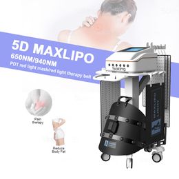 Multifunctionele 5D MaxLipo Laser 635 Nm 940 Nm Lipolaser Machine PDT LED LED LED Infrarood Licht Therapie Taille Belt Apparaat Gezicht Skin Lichtening Body Lipo Slanksysteem