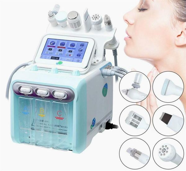 Multifunción 6 en 1 máquina de microdermoabrasión de diamantes de limpieza profunda facial con agua de oxígeno hidra H2O2