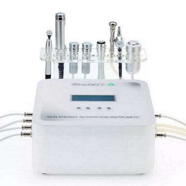 Multifunción 7 en 1 Equipo de belleza Dermoabrasión Estiramiento facial Rf Martillo frío Máquina facial micro actual