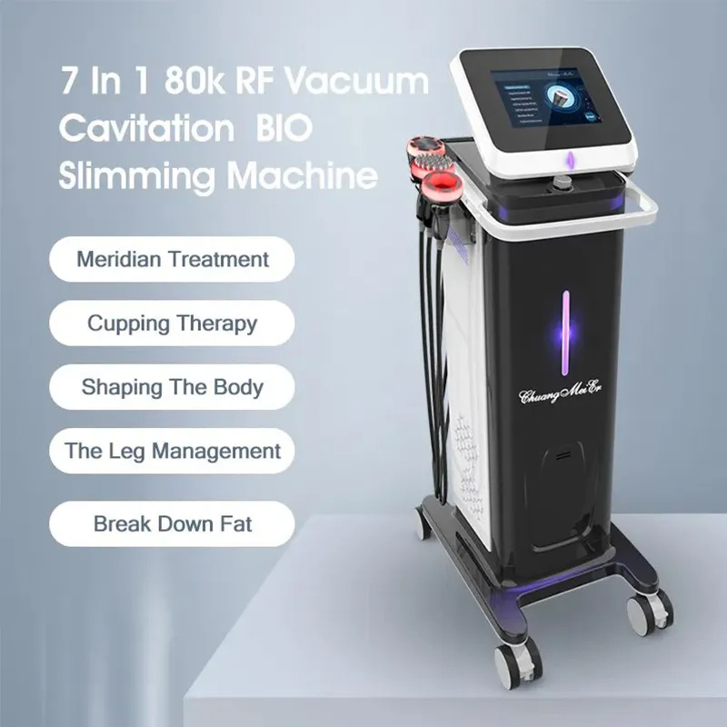 Multifunktion 7 i 1 Body Slimming Muscle Building Beauty Salon RF Machine 80K Ultraljud Vakuumkavitation Mesoterapimaskin