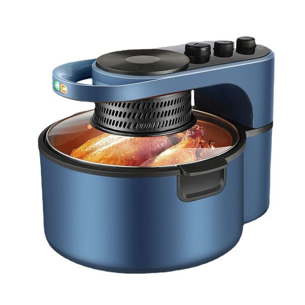 Fryer à air multifonction 360 ° Visual sans huile rotatif 8l grande capacité du four à frite