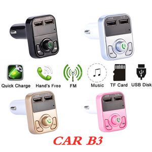 Transmetteur FM sans fil universel B3, prise en charge de la carte TF, appel mains libres, Bluetooth, lecteur MP3 pour voiture, double USB, chargeur automatique pour téléphone portable