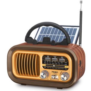 Haut-parleur Bluetooth multifonction Radio rétro FM AM SW Radios portables panneaux solaires caisson de basses à ondes courtes rechargeable Audio 240111
