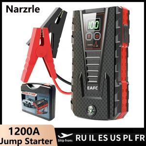 Multifunctionele auto Jump Starter 600-1200A 12V noodstartapparaat Kabels Portable auto Batterij Booster Lader Power Bank