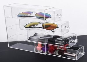 Multifunctionele heldere acryl make -up organizer opbergdoos draagbare make -up opberglade glazen pen cosmetische display box11606139