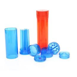 Broyeur de tabac en plastique coloré multifonction fumant 6 tubes de remplissage cône porte-cigarette pots d'herbes sèches broyeurs broyeur broyage boîte de rangement hachée