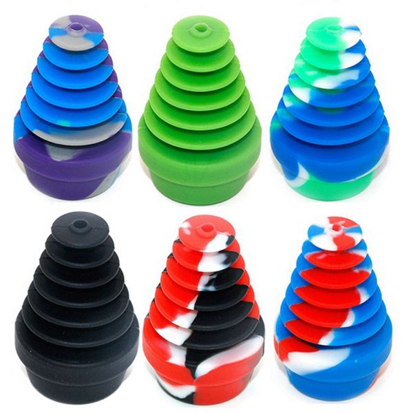 Multifunción Colorido Fumar Silicona Portátil Universal Cartucho Adaptador Hierba Tabaco Plataformas de aceite Filtro de tubería de agua Dabber Caps Bong Hookah Down Stem Holder DHL