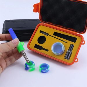 Kit de pajita para dab multifunción, juego de pipas portátiles, kit de pipa para fumar de silicona con llama de convección, minipipas de vidrio portátiles hechas a mano, pipa de narguile